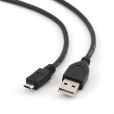  Gembird USB-A 2.0 -&gt; USB-B 2.0 micro M/M adatkábel 3m fekete kábel és adapter