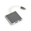 Gembird - USB Type-C 3-in-1 Multi-Port Adapter Space Grey - A-CM-HDMIF-02-SG