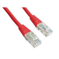 Gembird UTP kat.5e RJ45 patch kábel, 5m, piros kábel és adapter