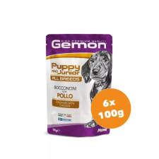 Gemon Dog alutasak Puppy & Junior Csirke 6x100g kutyaeledel