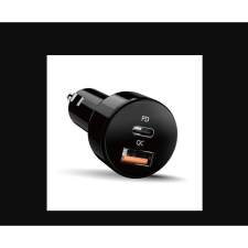 Genius PD-36AC USB-A / USB-C autós töltő - Fekete (36W) (32590008400) mobiltelefon kellék