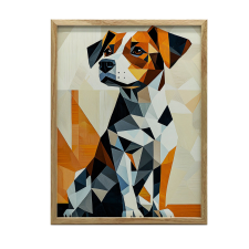  GEOMETRIÁBAN FEKETE KERETES FALI PLAKÁTKUTYA 70x100 CM MATT PAPÍR grafika, keretezett kép