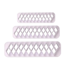  Geometriai tortadíszítő forma készlet - Rombusz alakú (3 darabos) konyhai eszköz