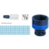  Gépi dugókulcs fej 6 lapú rövid 1/2" 25 mm