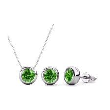 Gerda Swarovski kristályos szett - Peridot ékszer szett