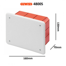 Gewiss kötődoboz süllyesztett 160x130x70 IP40 GW48005 villanyszerelés
