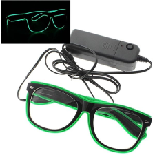 GGV Világító LED szemüveg - zöld jelmez