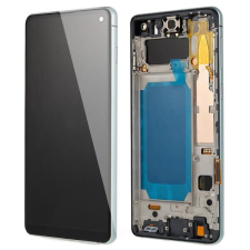 GH82-18850A Samsung Galaxy S10 zöld TFT LCD kijelző érintővel kerettel előlap mobiltelefon, tablet alkatrész