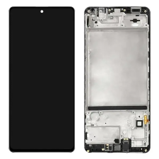 GH82-24167A Samsung Galaxy M51 OEM OLED kijelző érintővel fekete kerettel, előlap mobiltelefon, tablet alkatrész