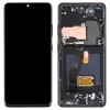  GH82-26036B Samsung Galaxy S21 Ultra OLED kijelző érintővel fekete kerettel előlap (vastag kávás, kis kijelzős)