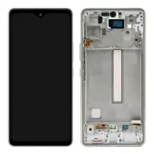  GH82-28024D Samsung Galaxy A53 5G Ezüst OLED kijelző érintővel kerettel előlap mobiltelefon, tablet alkatrész