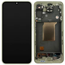  GH82-34223D Samsung Galaxy A55 OLED kijelző érintővel Sárga kerettel, előlap (Lemon) mobiltelefon, tablet alkatrész