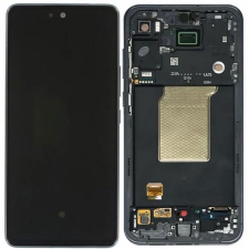  GH82-34307A Samsung Galaxy A55 OLED kijelző érintővel Kék (Navy) kerettel, előlap mobiltelefon, tablet alkatrész