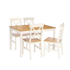  GIFTDECOR Étkezőgarnitúra - Fehér + Natúr fa 12092 bútor