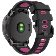 Gigapack 20mm szilikon, QuickFit csatlakozású Garmin pótszíj fekete-rózsaszín (GP-149184) okosóra kellék