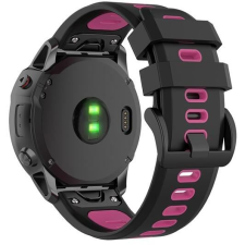 Gigapack 20mm szilikon, QuickFit csatlakozású Garmin pótszíj fekete-rózsaszín (GP-149184) (GP-149184) okosóra kellék