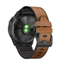 Gigapack 22mm bőr hatású QuickFit csatlakozású Garmin pótszíj barna (GP-149247) okosóra kellék