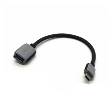 Gigapack adapter kábel (usb aljzat - type-c, otg, adatátvitel és töltés, 20cm) fekete kábel és adapter