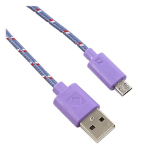 Gigapack Adatkábel és töltő (USB - microUSB, 200cm, szőtt / cipőfűző minta) LILA (5996457383610) kábel és adapter