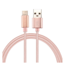 Gigapack Adatkábel és töltő (USB - Type-C, 100cm, szőtt / cipőfűző minta) ROZÉARANY (5996457730018) kábel és adapter