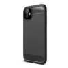 Gigapack Apple iPhone 11 Szilikon telefonvédő (légpárnás sarok, szálcsiszolt, karbon minta, fekete)