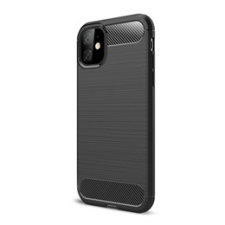 Gigapack Apple iPhone 11 Szilikon telefonvédő (légpárnás sarok, szálcsiszolt, karbon minta, fekete) tok és táska
