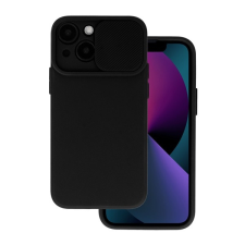 Gigapack Apple iPhone 14 szilikon telefonvédő (matt, mikrofiber plüss belső, kamera védelem) fekete tok és táska