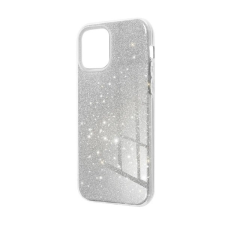 Gigapack Apple iPhone 15 Plus szilikon telefonvédő (műanyag belső, csillogó hátlap) ezüst tok és táska