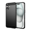 Gigapack Apple iPhone 16 Plus szilikon telefonvédő (ütésállóság, légpárnás sarok, szálcsiszolt, karbon minta) fekete