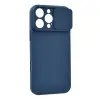 Gigapack Apple iPhone 16 Pro Max szilikon telefonvédő (matt, mikrofiber plüss belső, kameravédő) sötétkék