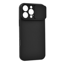 Gigapack Apple iPhone 16 Pro szilikon telefonvédő (matt, mikrofiber plüss belső, kameravédő) fekete mobiltelefon kellék
