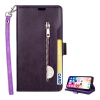 Gigapack Apple iPhone XS Max 6.5 tok álló (Flip, oldalra nyíló, cipzáras pénztárca, csuklópánt) lila