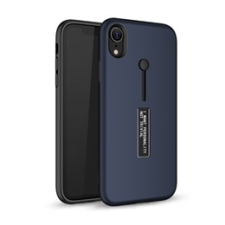 Gigapack Apple iPhone XS Max műanyag telefonvédő (gumírozott, ujjra húzható szilikon, sötétkék) tok és táska