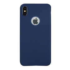 Gigapack Apple iPhone XS Max szilikon telefonvédő (matt, logo kivágás, sötétkék) tok és táska