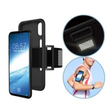 Gigapack Apple iPhone XS Szilikon telefonvédő (karpánt, sportoláshoz, fényvisszaverő csík, fekete) tok és táska