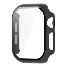 Gigapack Apple Watch Series 10 42mm műanyag keret (bumper, ütésállóság + kijelzővédő üveg) fekete okosóra kellék