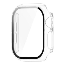 Gigapack Apple Watch Series 10 46mm Műanyag keret (BUMPER, ütésállóság + kijelzővédő üveg) ÁTLÁTSZÓ okosóra kellék