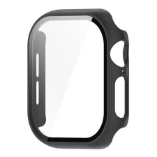 Gigapack Apple Watch Series 10 46mm Műanyag keret (BUMPER, ütésállóság + kijelzővédő üveg) FEKETE okosóra kellék