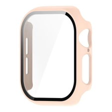 Gigapack Apple Watch Series 10 46mm műanyag keret (bumper, ütésállóság + kijelzővédő üveg) rózsaszín okosóra kellék