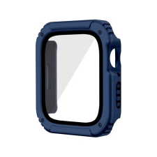 Gigapack Apple Watch Series 3 38mm műanyag keret (bumper, ütésálló + kijelzővédő üveg) sötétkék okosóra kellék