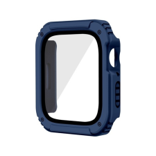 Gigapack Apple Watch Series 3 42mm műanyag keret (bumper, ütésálló + kijelzővédő üveg) sötétkék okosóra kellék