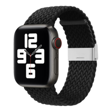 Gigapack Apple Watch Series 9 41mm pótszíj (egyedi méret, textil, állítható) fekete okosóra kellék