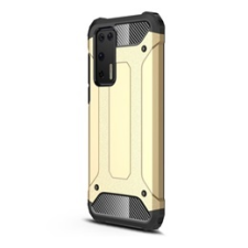 Gigapack Defender Huawei P40 műanyag telefonvédő (közepesen ütésálló, légpárnás sarok, fémhatás, arany) tok és táska