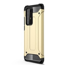 Gigapack Defender Huawei P40 Pro 5G műanyag telefonvédő (közepesen ütésálló, légpárnás sarok, fémhatás, arany) tok és táska