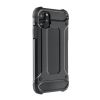 Gigapack Defender műanyag telefonvédő (közepesen ütésálló, légpárnás sarok, szilikon belső, fémhatás) FEKETE Apple iPhone 15 Plus