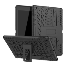 Gigapack Defender műanyag telefonvédő (közepesen ütésálló, szilikon belső, kitámasztó, autógumi minta) FEKETE [Apple IPAD 10.2 (2021)] (5996457914982) tablet tok