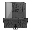 Gigapack Defender műanyag telefonvédő (közepesen ütésálló, szilikon belső, kitámasztó, autógumi minta) FEKETE Lenovo Tab P11 (TB-J606F)