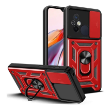 Gigapack Defender műanyag telefonvédő (közepesen ütésálló, szilikon belső, telefontartó gyűrű, kamera védelem) PIROS Xiaomi Redmi 12C tok és táska