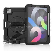 Gigapack Defender műanyag telefonvédő (ütésállóság, kitámasztó, 360° + kézpánt) FEKETE (GP-102157) tok és táska