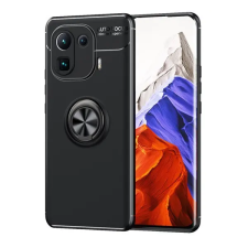 Gigapack Defender műanyag telefonvédő (ütésállóság, szilikon belső, tartógyűrű, mágneses) FEKETE tok és táska